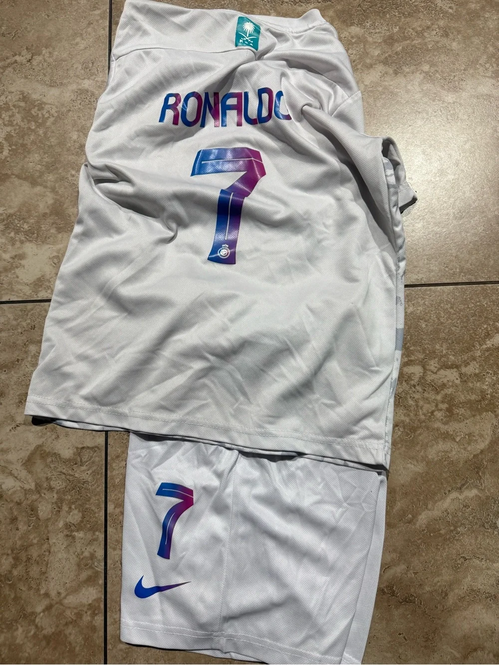 Nike Kids Matching Set in White with Blue Accents